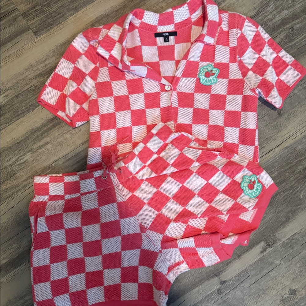 Vans Pink and White Checkered Set